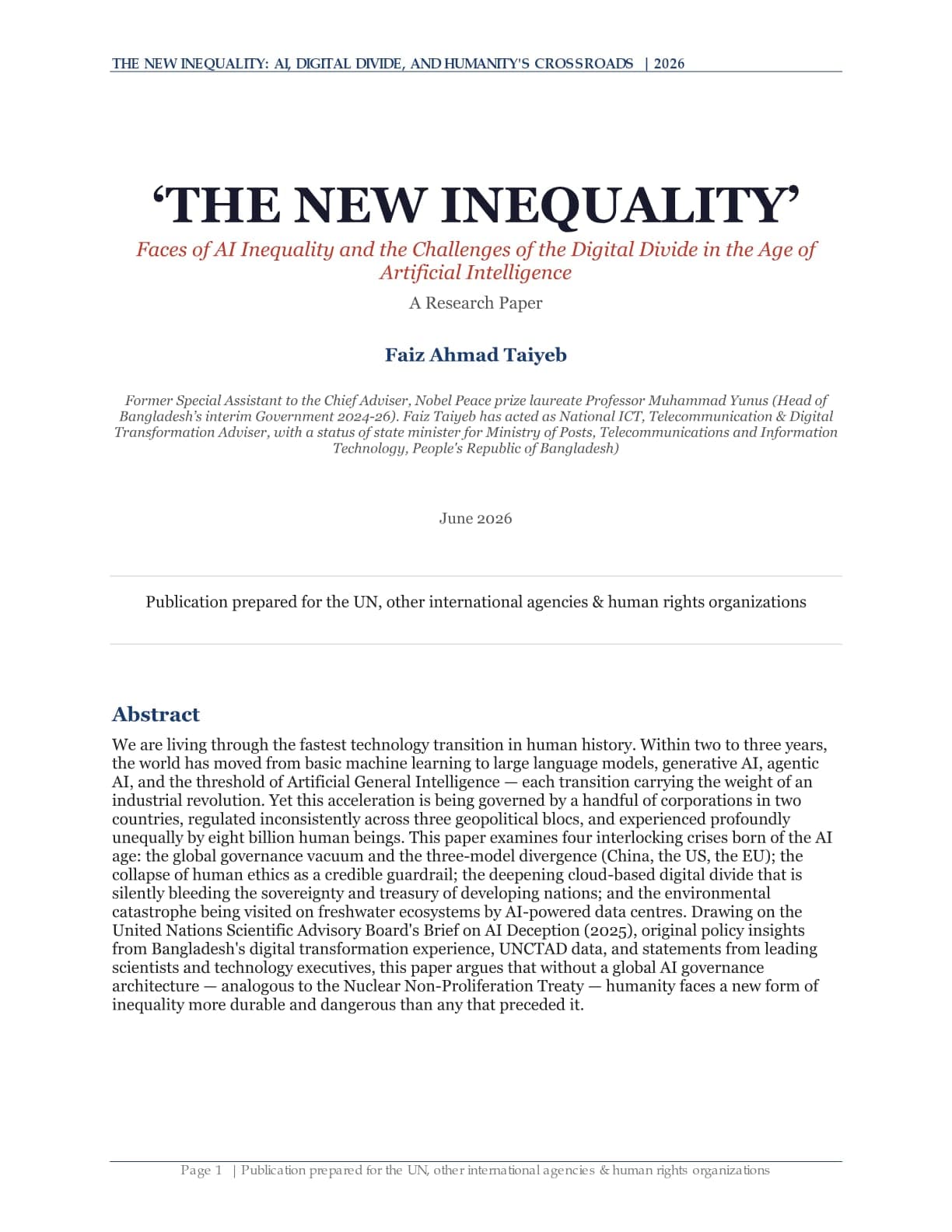 The New Inequality — page 1 of 15